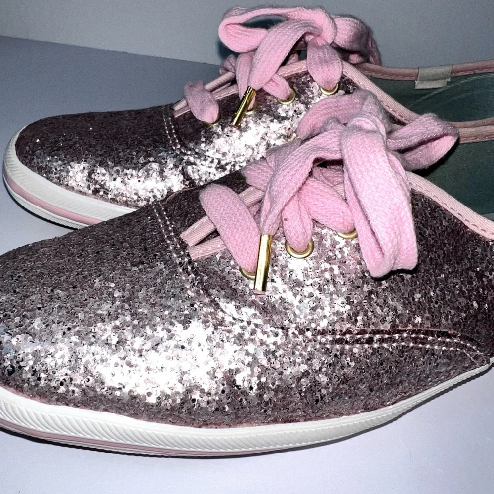 Keds Kate Spade New York Champion Pink lavender Glitter Sneakers Keds sz‎ 7